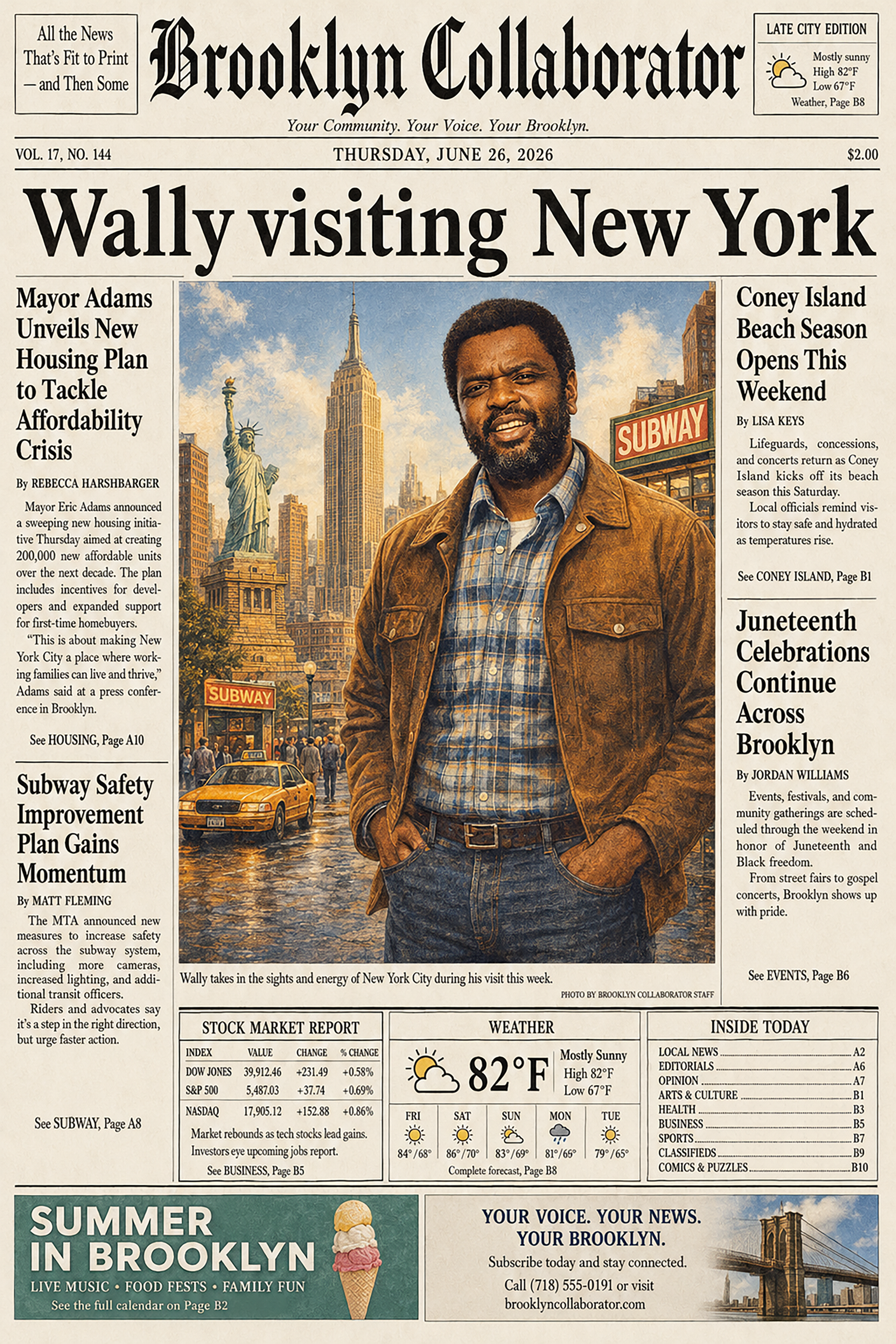 Custom newspaper cover
